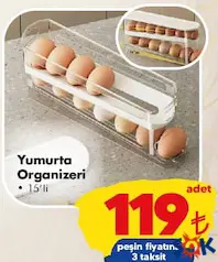 Yumurta Organizeri 15'li aktüel ürünü Yumurta Organizeri 15'li - ŞOK'da 119,00 TL