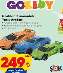 Gokidy Oyuncak Uzaktan Kumandalı Yarış Arabası aktüel ürünü Gokidy Oyuncak Uzaktan Kumandalı Yarış Arabası - ŞOK'da 249,00 TL