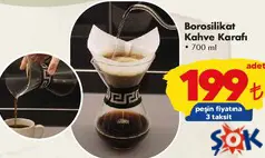 Borosilikat Kahve Karafı 700 ml aktüel ürünü Borosilikat Kahve Karafı 700 ml - ŞOK'da 199,00 TL