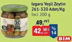 İnci Izgara Yeşil Zeytin 200 g İnci Izgara Yeşil Zeytin 200 g - BİM'de 42,50 TL
