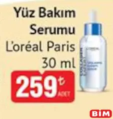 Loreal Paris Yüz Bakım Serumu 30 ml - BİM'de 259,00 TL