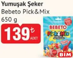 Bebeto Pick & Mix Yumuşak Şeker 650 g - BİM'de 139,00 TL