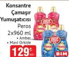 Peros Konsantre Çamaşır Yumuşatıcısı 2x960 ml - BİM'de 129,00 TL