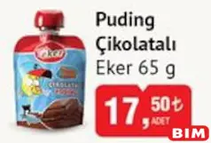 Eker Puding Çikolatalı 65 g - BİM'de 17,50 TL