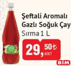 Sırma Şeftali Aromalı Gazlı Soğuk Çay 1 L - BİM'de 29,50 TL