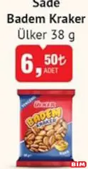 Ülker Sade Badem Kraker 38 g - BİM'de 6,50 TL