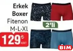 Fitenon Erkek Boxer 2'li M-L-XL - BİM'de 129,00 TL