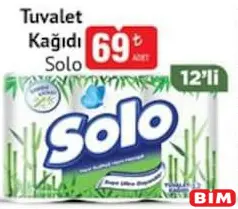 Solo Tuvalet Kağıdı 12'li - BİM'de 69,00 TL