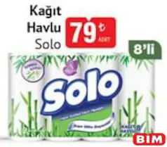 Solo Kağıt Havlu 8'li - BİM'de 79,00 TL