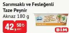 Aknaz Sarımsaklı ve Fesleğenli Taze Peynir 180 g - BİM'de 42,50 TL