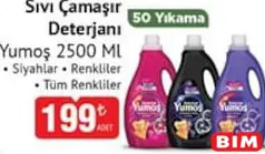 Yumoş Sıvı Deterjan 50 Yıkama 2500 ml - BİM'de 199,00 TL