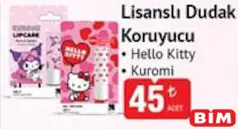 Hello Kitty/Kuromi Lisanslı Dudak Koruyucu - BİM'de 45,00 TL