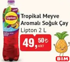 Lipton Tropikal Meyve Aromalı Soğuk Çay 2 L - BİM'de 49,50 TL
