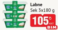Sek Labne 3x180 g - BİM'de 105,00 TL