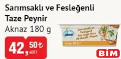 Aknaz Sarımsaklı ve Fesleğenli Taze Peynir 180 g - BİM'de 42,50 TL