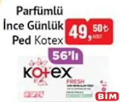 Kotex Parfümlü İnce Günlük Ped 56'lı - BİM'de 49,50 TL