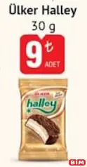 Ülker Halley Bisküvi 30 g - BİM'de 9,00 TL