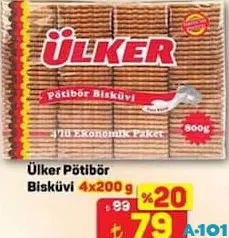 Ülker Petibör Bisküvi 4x200 g - A101'de 79,00 TL