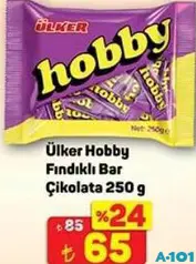 Ülker Hobby Fındıklı Bar Çikolata 250 g - A101'de 65,00 TL