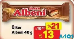Ülker Albeni Çikolata 40 g - A101'de 13,00 TL