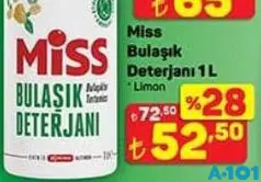 Miss Bulaşık Deterjanı 1 L - A101'de 52,50 TL