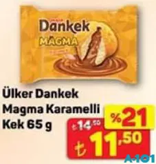 Ülker Dankek Magma Karamelli Kek 65 g - A101'de 11,50 TL
