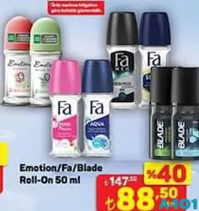 Emotion/Fa/Blade Roll-On Deodorant 50 ml - A101'de 88,50 TL