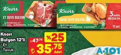 Knorr Bulyon 12'li Et/Tavuk - A101'de 35,75 TL