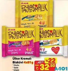 Ülker Kremalı Bisküvi 4x61 g - A101'de 32,50 TL