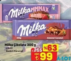 Milka Çikolata 300 g - A101'de 99,00 TL