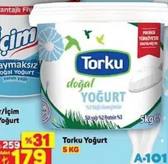 Torku Yoğurt 5 kg - A101'de 179,00 TL