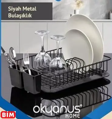 Okyanus Home Siyah Metal Bulaşıklık