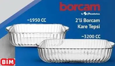 Borcam By Paşabahçe 2’Li Borcam Kare Tepsi