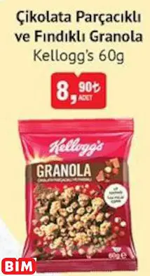 Kellogg’S Çikolata Parçacıklı Ve Fındıklı Granola