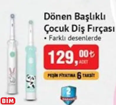 Dönen Başlıklı  Çocuk Diş Fırçası