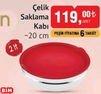 Emsan Çelik Saklama Kabı  ~20 cm