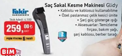 Fakir Saç Sakal Kesme Makinesi Glidy