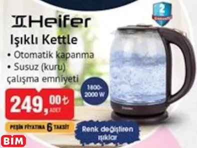 Heifer Işıklı Kettle