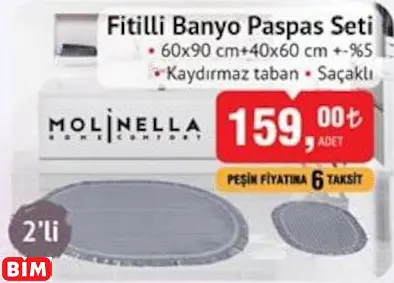 Molinella Fitilli Banyo Paspas Seti