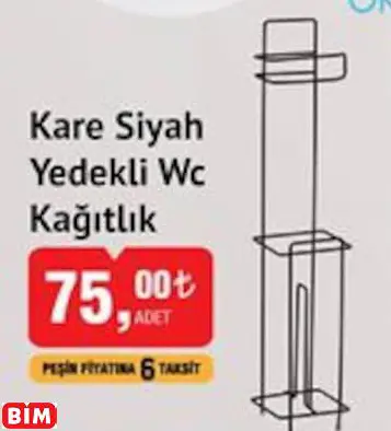 Okyanus Home Kare Siyah Yedekli Wc Kağıtlık