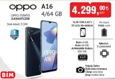 Oppo A16  4/64 GB