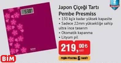 Tefal Japon Çiçeği Tartı Pembe Presmiss