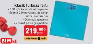 Tefal Klasik Turkuaz Tartı