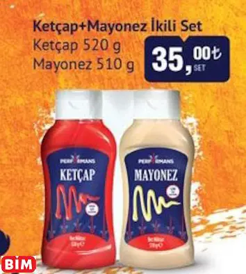 Performans Ketçap+Mayonez İkili Set Performans Ketçap+Mayonez İkili Set