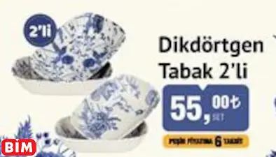 Benante Dikdörtgen Tabak 2’Li