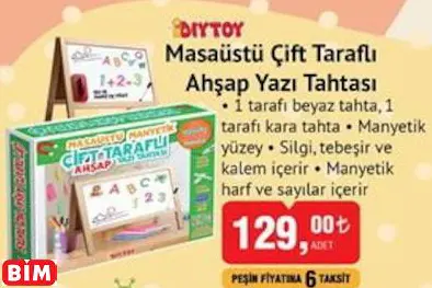 Diy-Toy Masaüstü Çift Taraflı Ahşap Yazı Tahtası