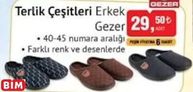 Gezer  Terlik Çeşitleri Erkek