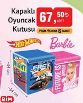 Barbie & Hot Wheels Kapaklı Oyuncak  Kutusu