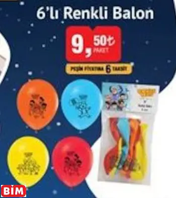 Rafadan Tayfa 6’Lı Renkli Balon