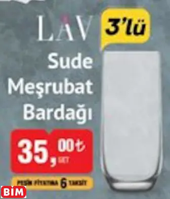 Lav Sude Meşrubat Bardağı